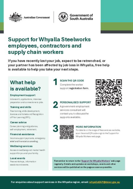 Support for Whyalla Steelworks employees, contractors and supply chain workers.pdf