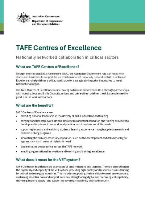 TAFE Centres of Excellence Factsheet.pdf