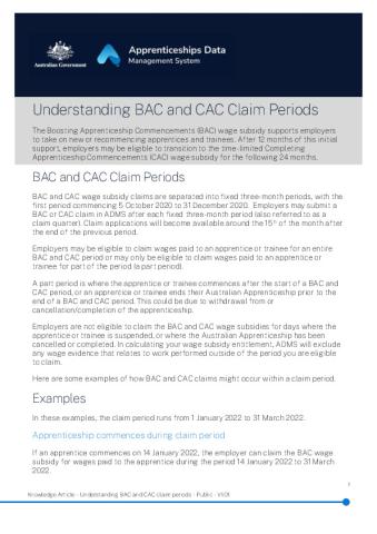 Knowledge Article - Understanding BAC and CAC claim periods - Public - V1.01.pdf