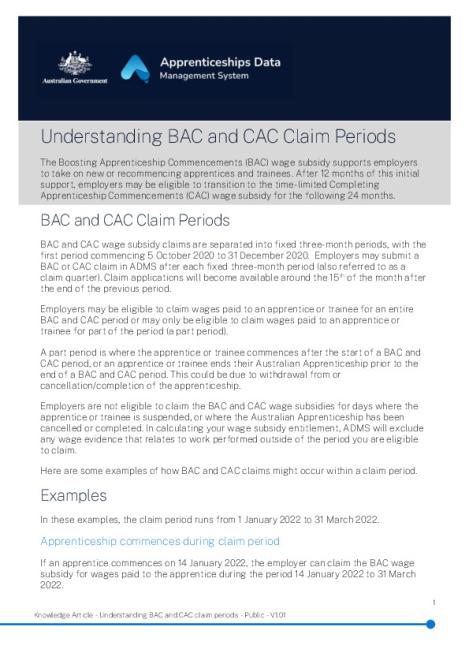 Knowledge Article - Understanding BAC and CAC claim periods - Public - V1.01.pdf